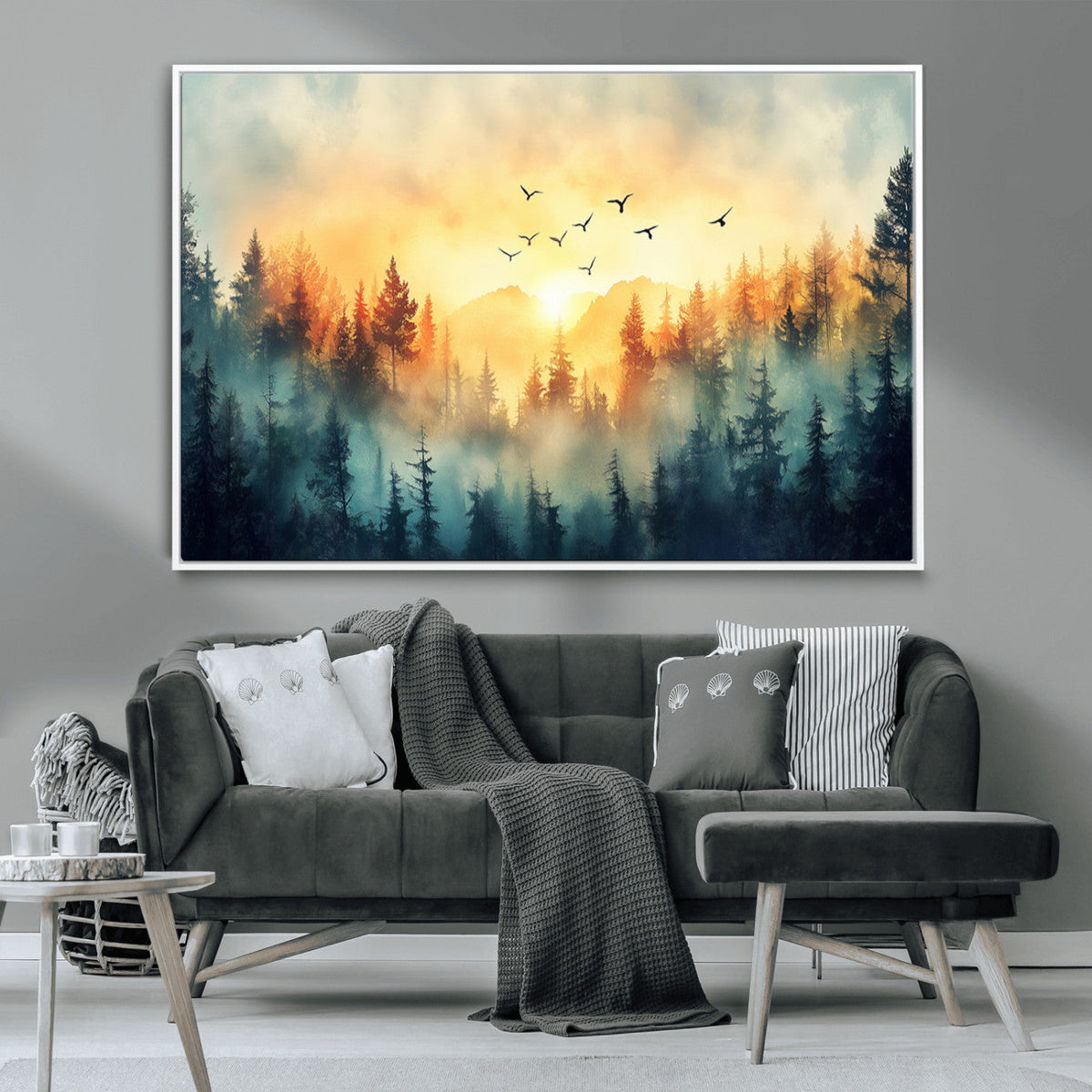 Abstract Forest Wall Art Print- Serene Nature Canvas Print