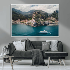 Amalfi Coast Wall Art – Framed Italian Seaside Canvas