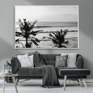 Tropical Coastline Wall Art Canvas Print – Framed Palm Trees