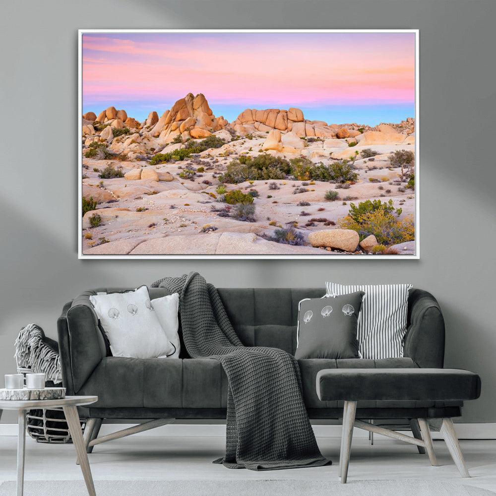 Vibrant Sunset Sky Wall Art Canvas Print – Framed Joshua