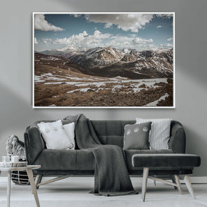 Mountain Landscape Wall Art Canvas Print – Framed Snowy