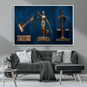 Lady Justice Wall Art Canvas Print – Elegant Gold Legal