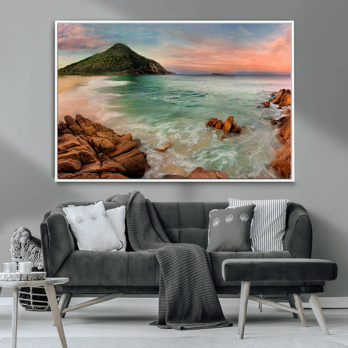 Coastal Landscape Wall Art Canvas Print – Rocky Shore and