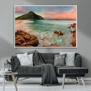 Coastal Landscape Wall Art Canvas Print – Rocky Shore and