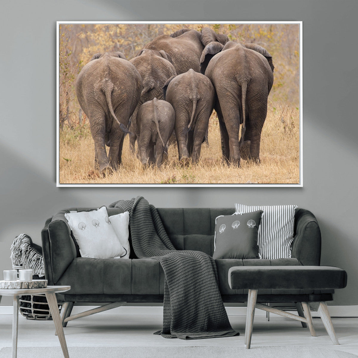 Wild Elephant Wall Art Canvas Print