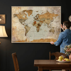 World Map Canvas Print – Detailed Map of the World Wall Art