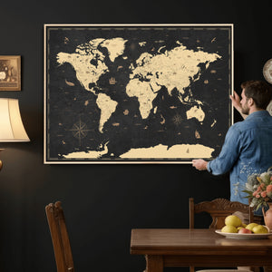 World Map Canvas Print – Detailed Map of the World Wall Art