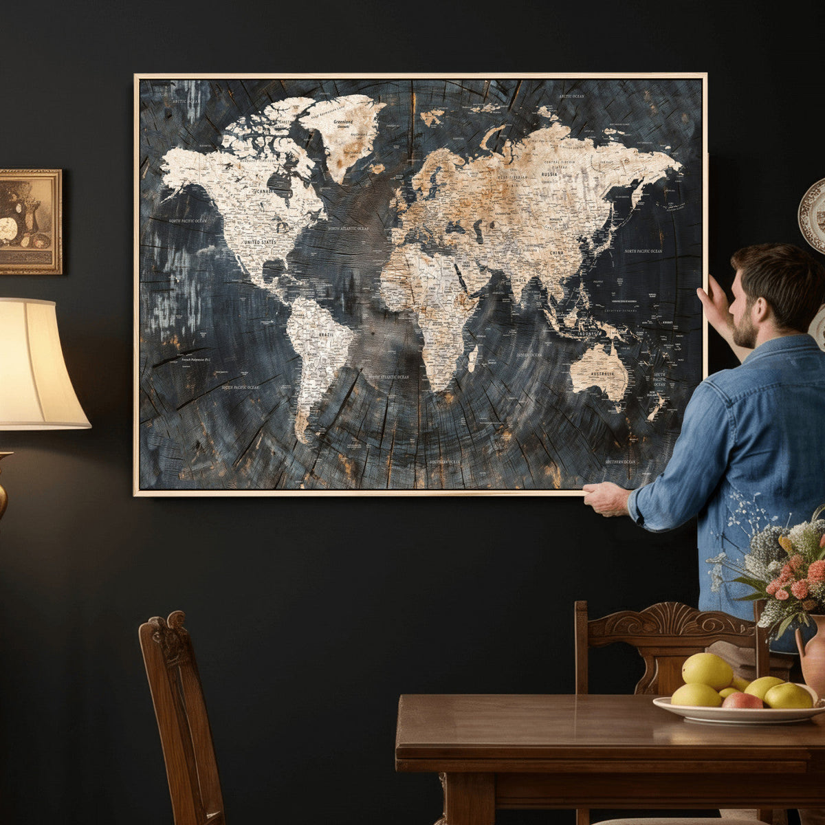 World Map Canvas Print – Detailed Map of the World Wall Art