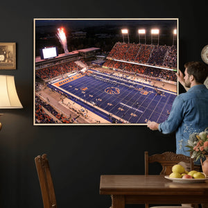 Boise State Stadium Large Wall Art Canvas Print for Living