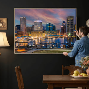 Baltimore Skyline Wall Art Canvas Print, Baltimore Downtown