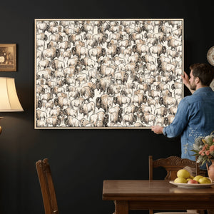 American Bison Canvas Print - Abstract Buffalo Wall Art