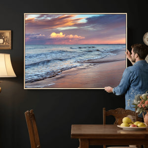 Ocean Sunset Wall Art Canvas Print – Coastal Beach