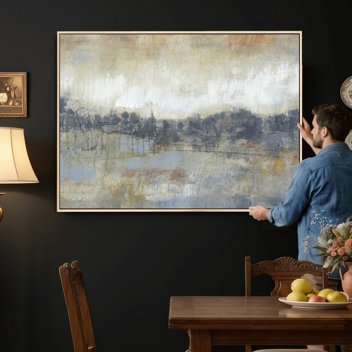 Abstract Neutral Landscape Painting Wall Art
