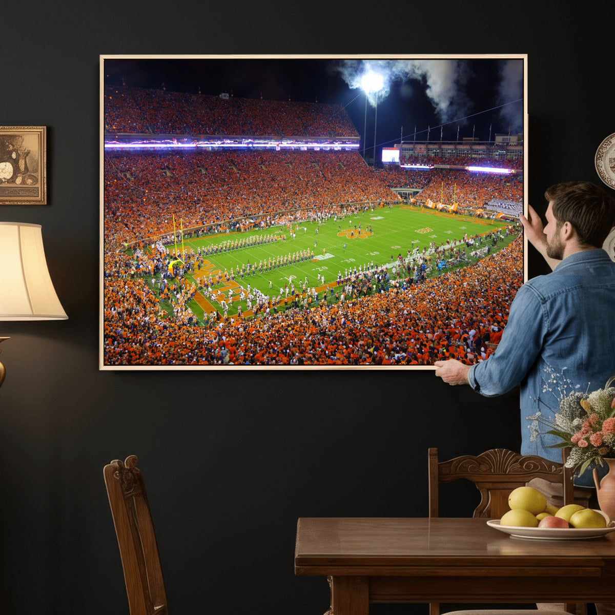 Clemson Football Stadium Wall Art Canvas Print, College