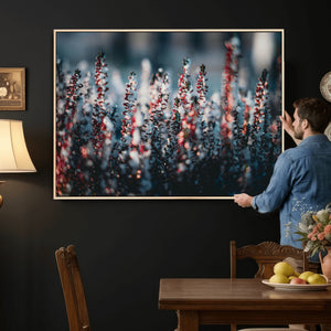 Winter Heather Wall Art Canvas Print, Frosted Floral Nature