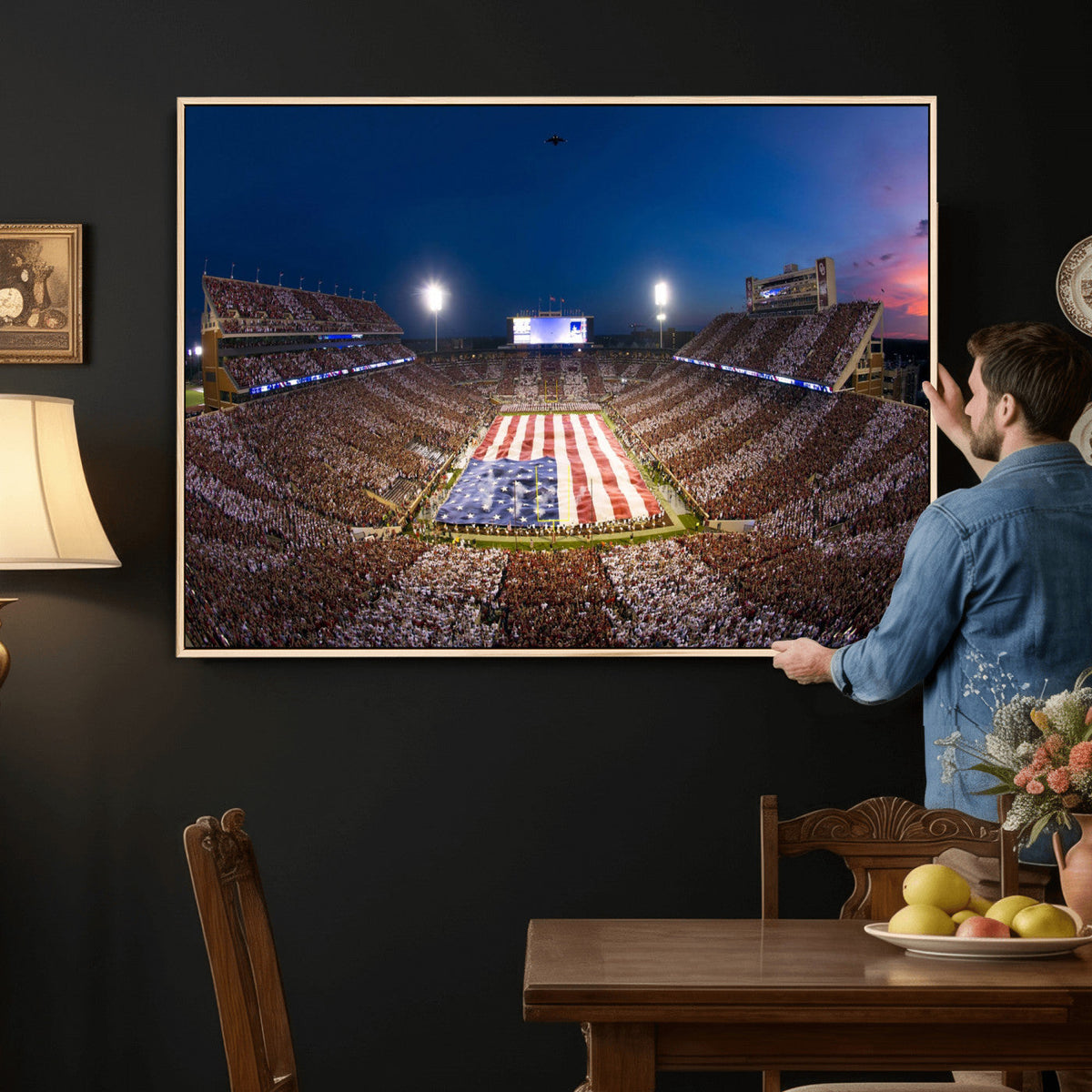 Oklahoma Sooners Memorial Stadium Wall Art Canvas Print,