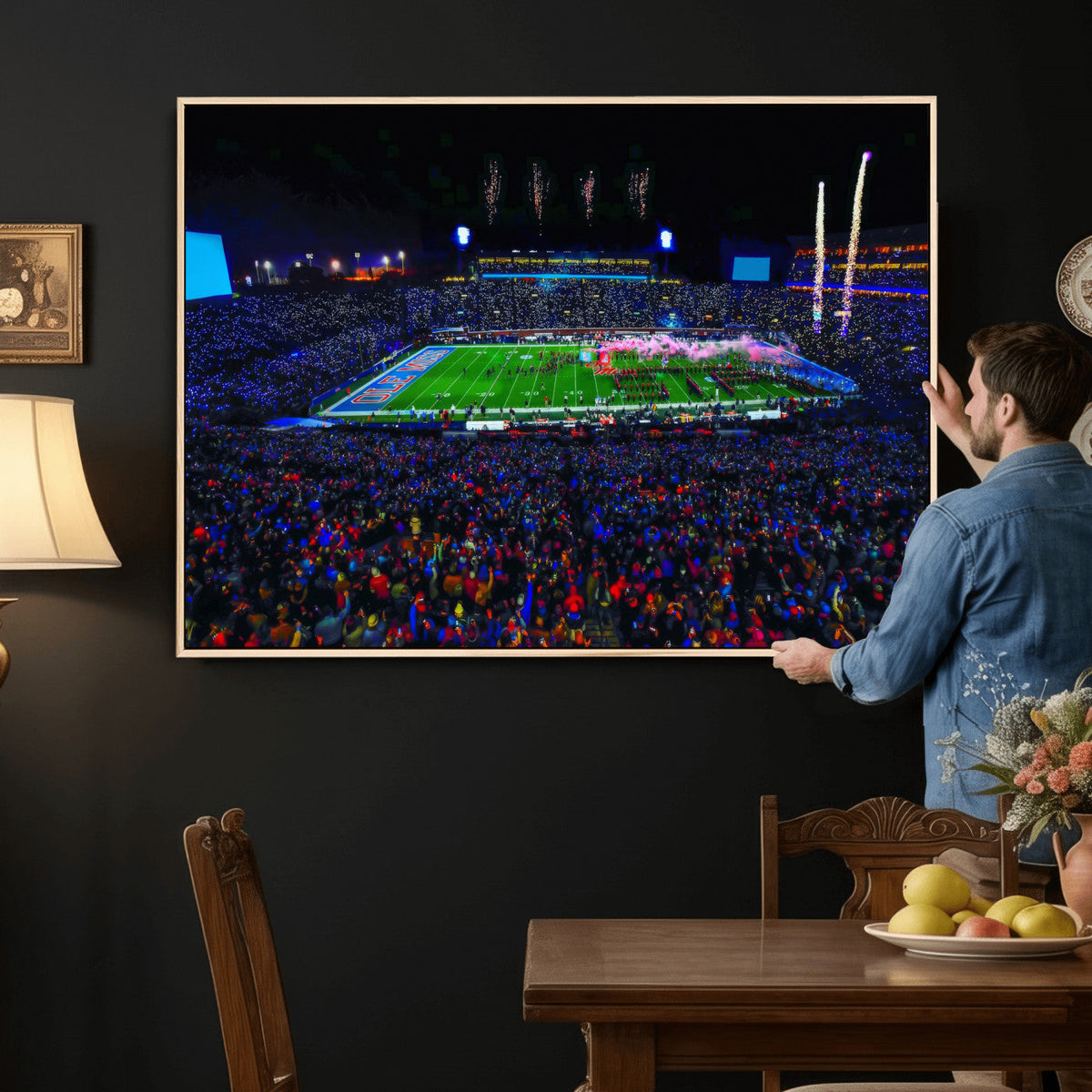 Ole Miss Rebels Vaught Hemingway Stadium Wall Art Canvas