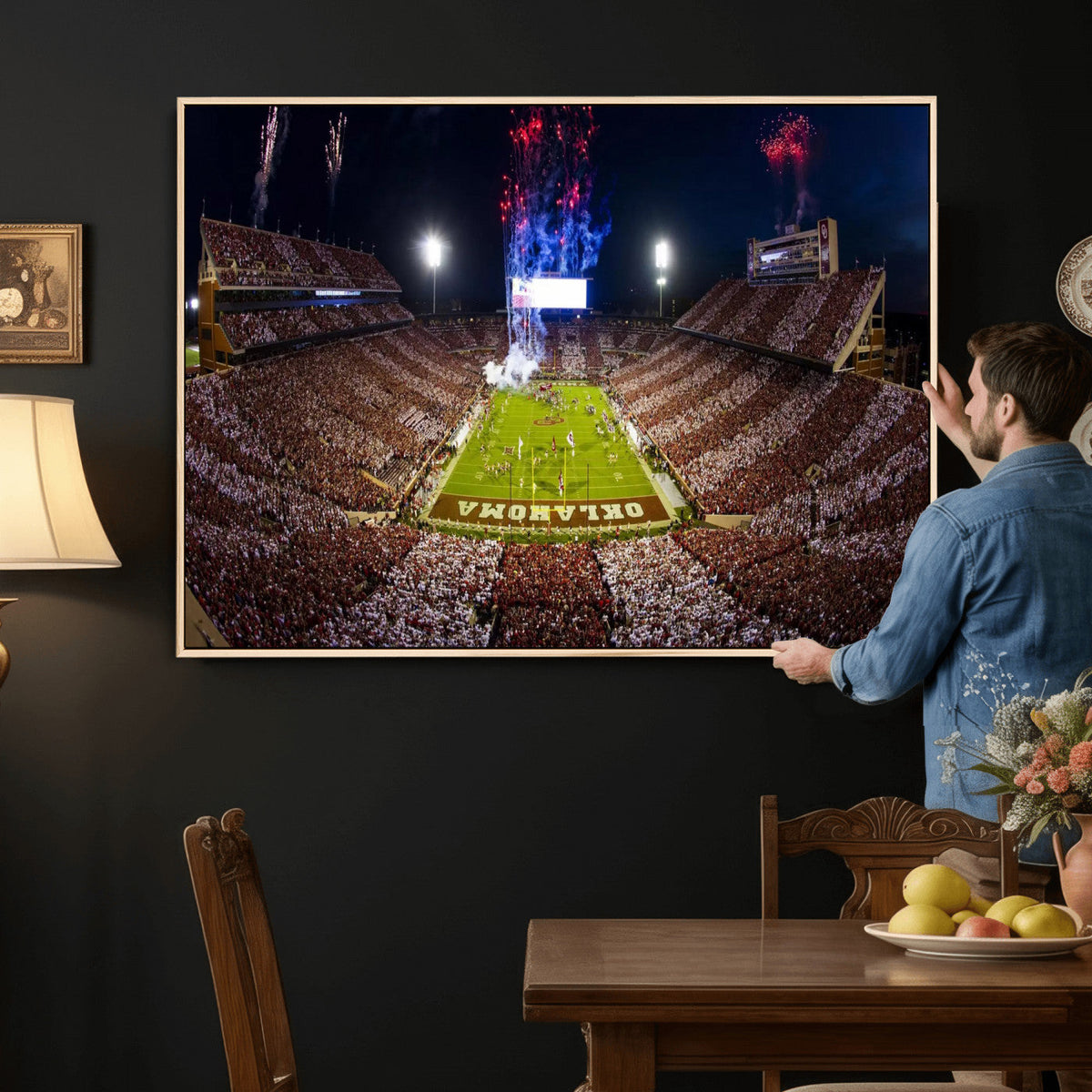 Oklahoma Memorial Stadium Wall Art Canvas Print – Oklahoma