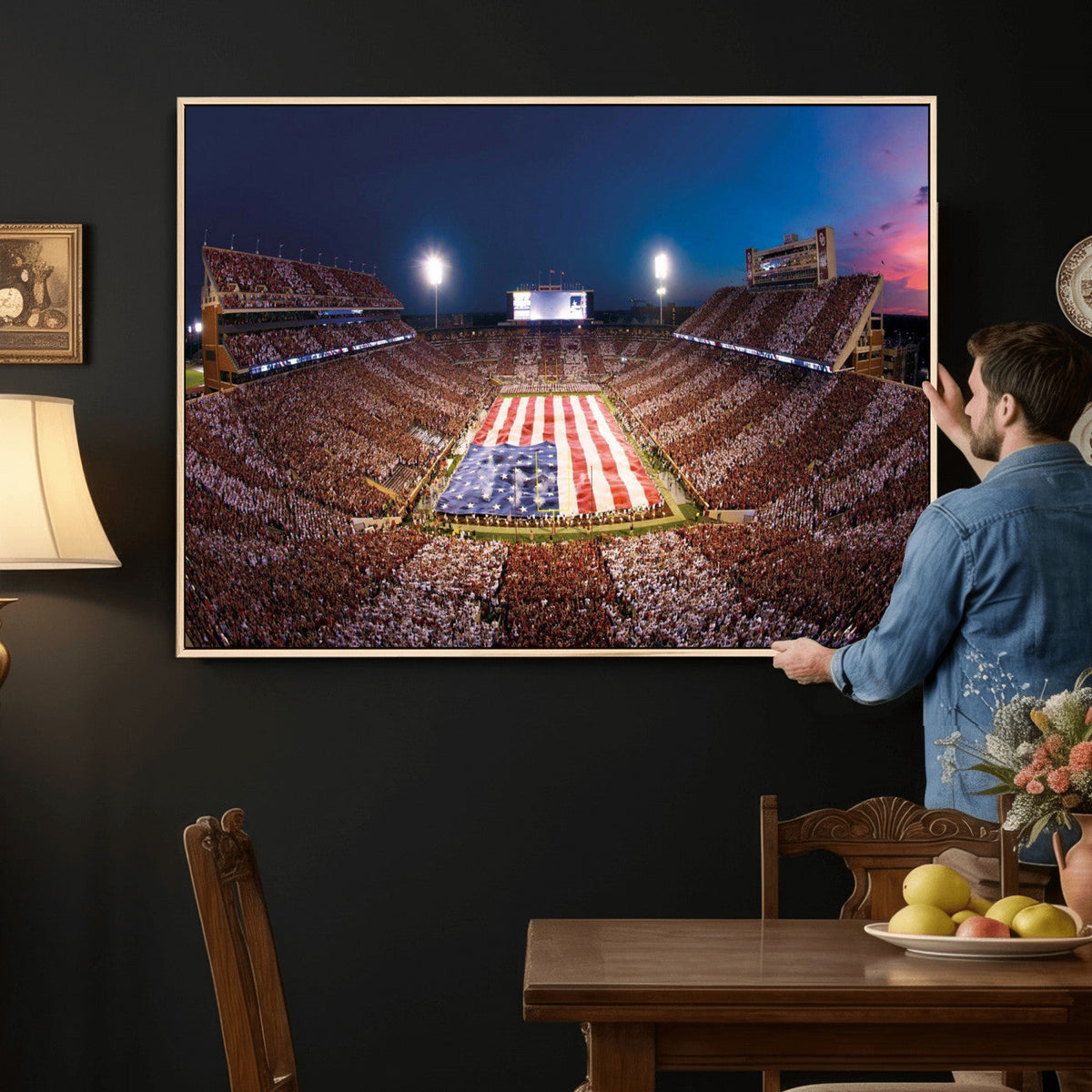 Oklahoma Memorial Stadium Wall Art Canvas Print – Oklahoma