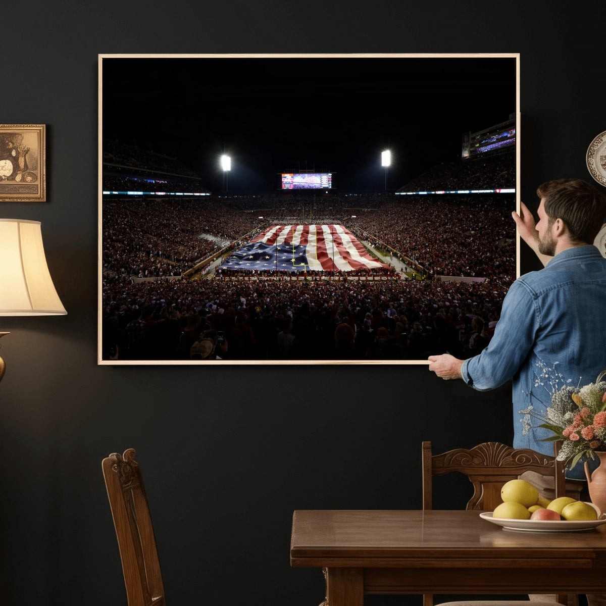 Oklahoma Memorial Stadium Wall Art Canvas Print – Oklahoma