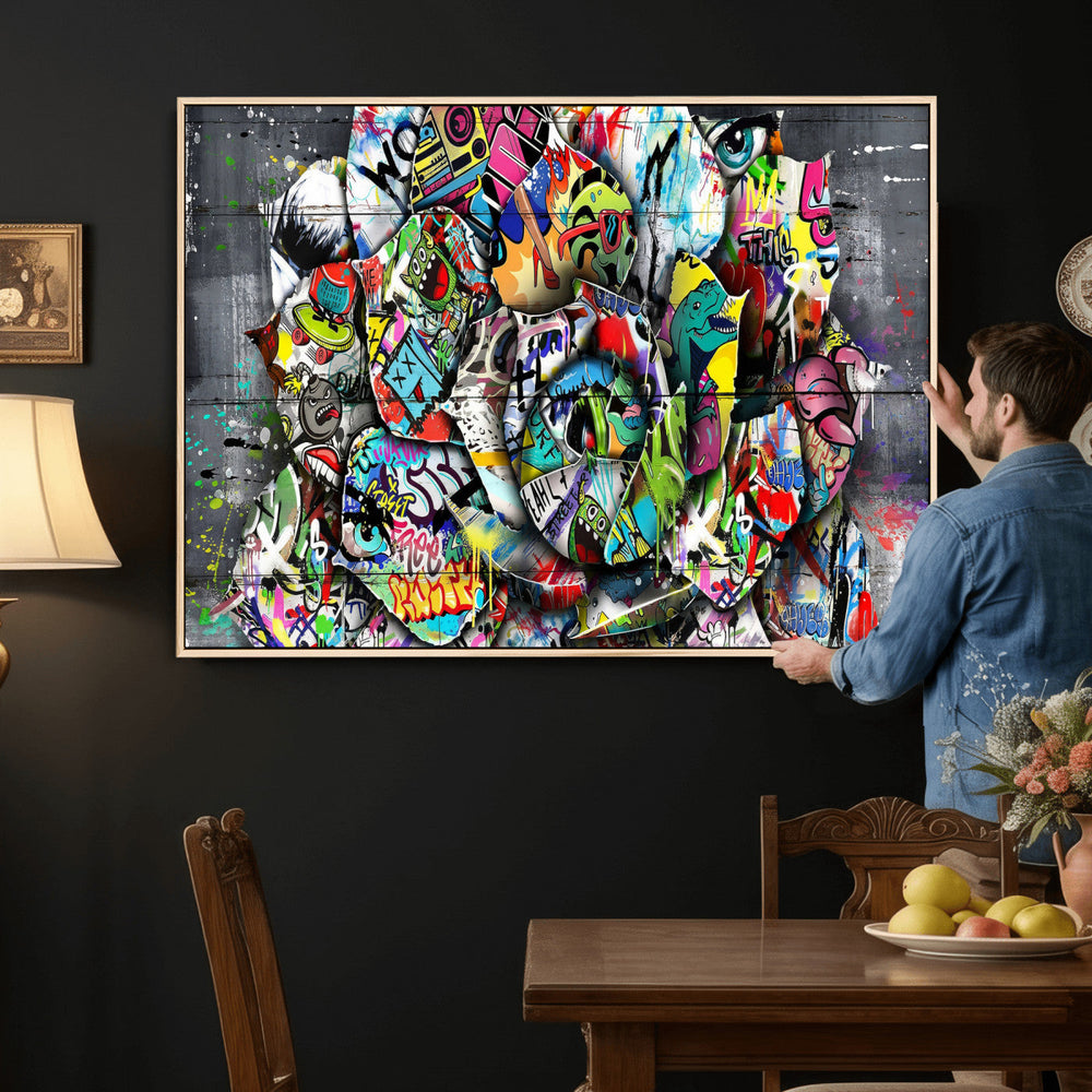Abstract Graffiti Collage Street Art Wall Art Canvas Print