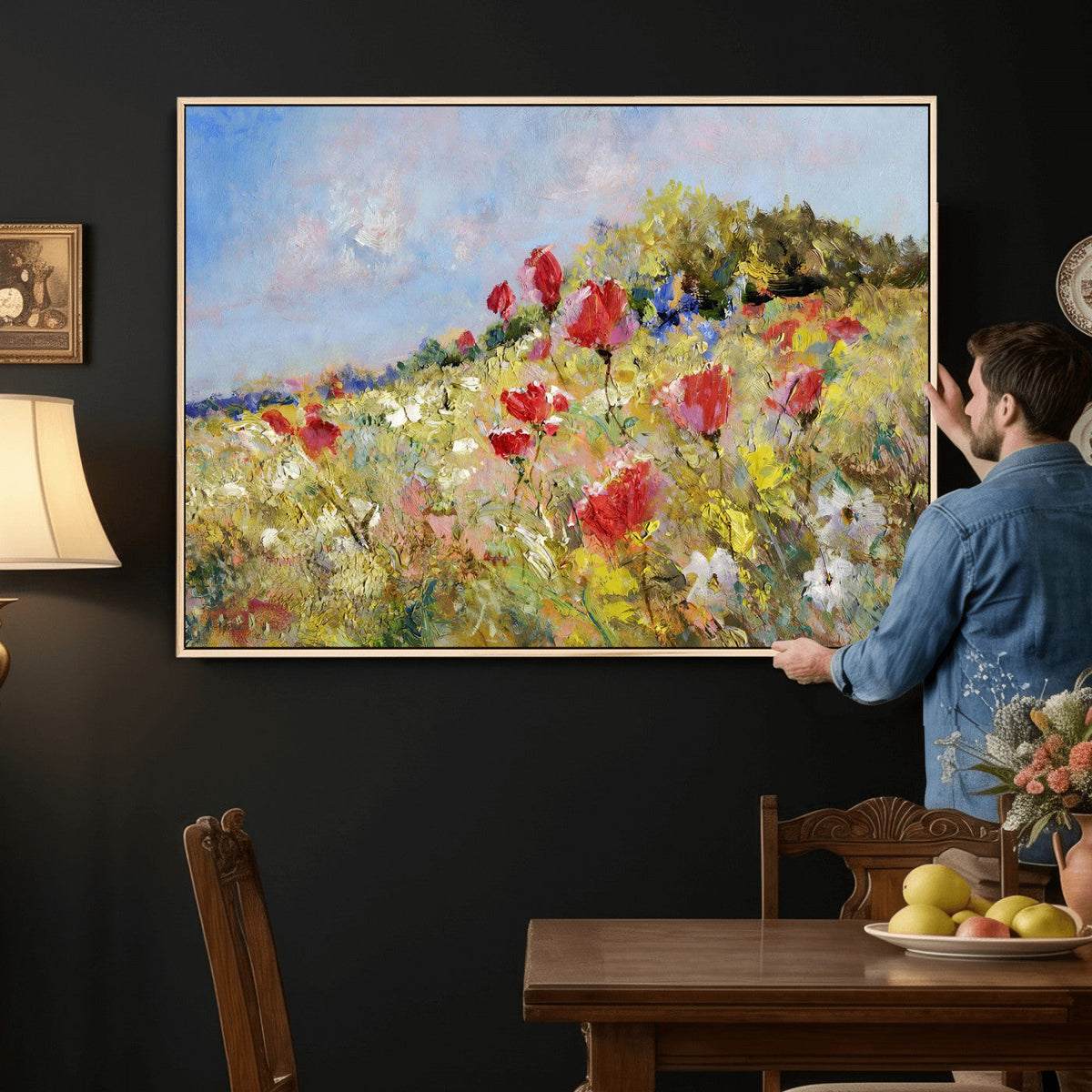Abstract Mountain Landscape Wall Art Canvas Print – Textured
