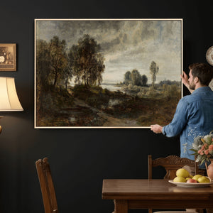 Adolf Dressler Landscape of the Oder River Wall Art Canvas