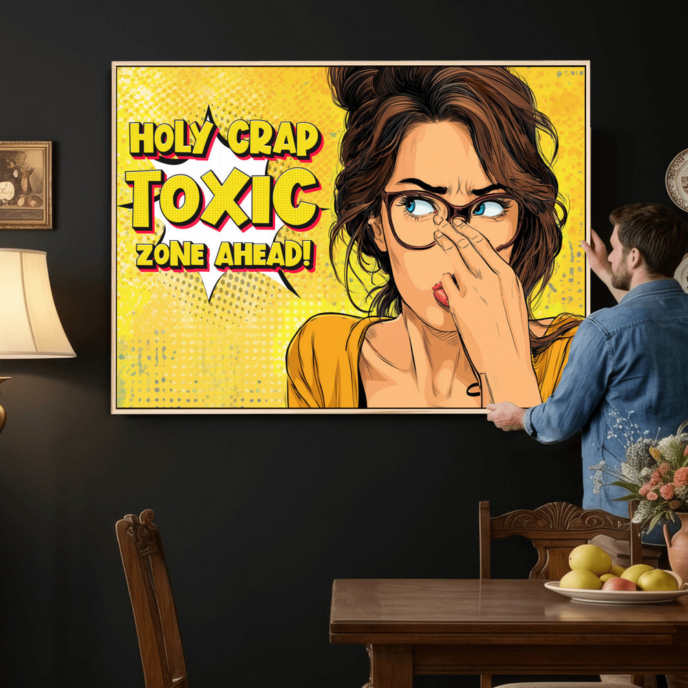 Pop Art Print Bathroom Sign Wall Art Canvas Print — Funny