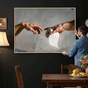 Funny Bathroom Wall Art Canvas, Creation of Toilet Paper