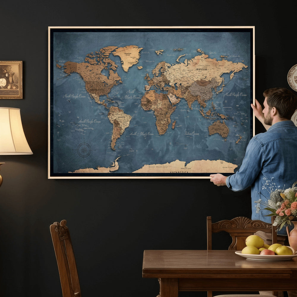 World Map Canvas Wall Art Canvas Print