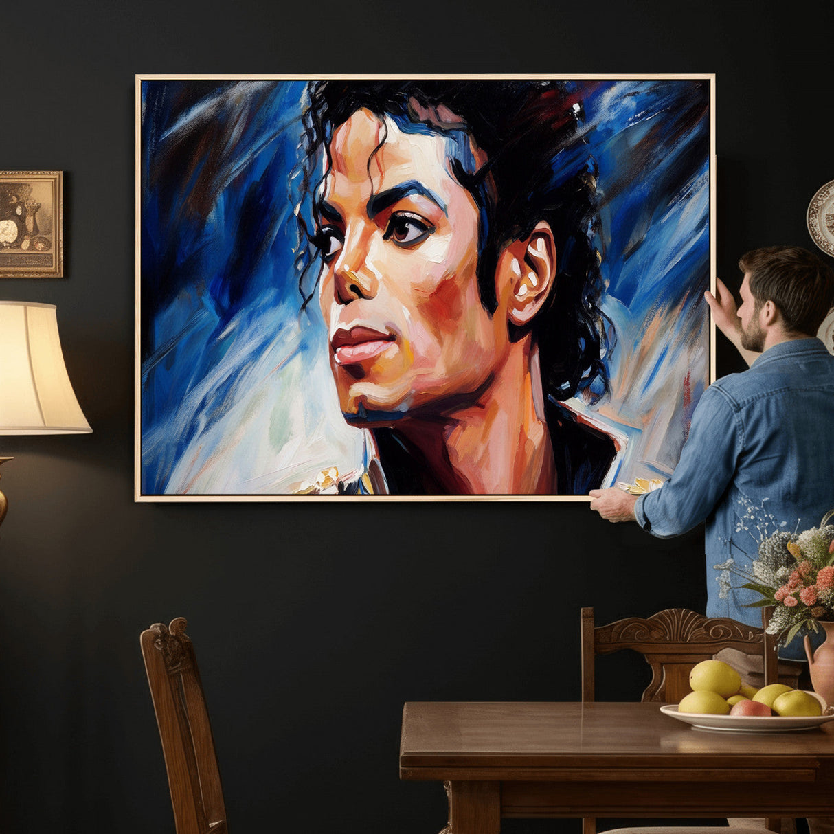 Abstract Michael Jackson Photo Wall Art Canvas Print