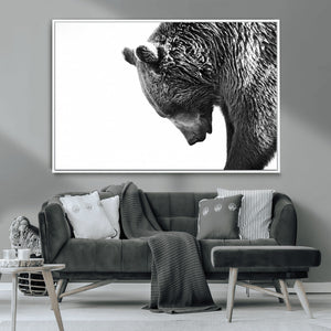 Black and White Grizzly 399 Bear Canvas Print Wall Art |