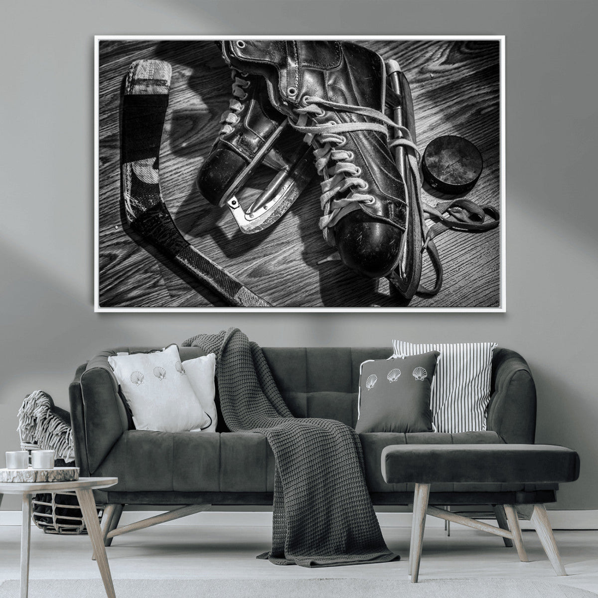 Old Pair of Mens Skates Wall Art Canvas, Men Skates Wall Art