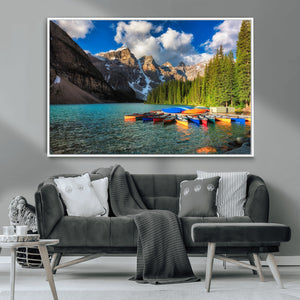 Moraine Lake 3-Panel Wall Art, Majestic Mountain and Lake