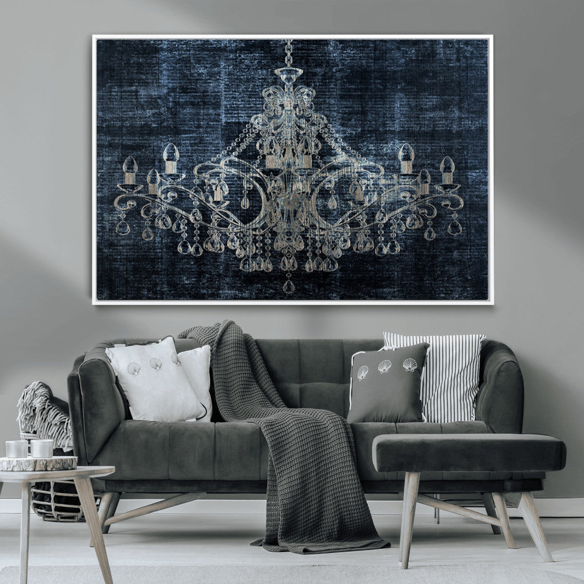 Dark Chandelier Wall Art Canvas Print
