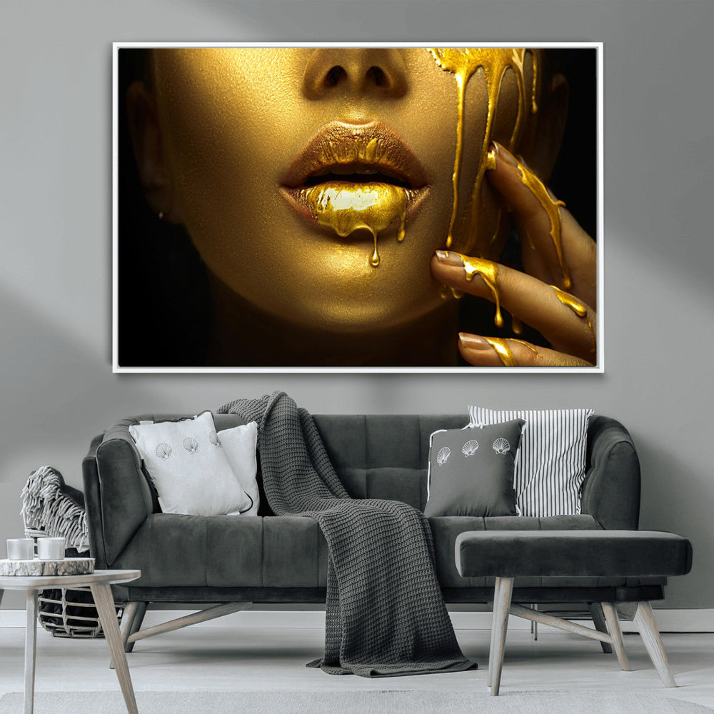 Gold and Women Wall Art Canvas Print
