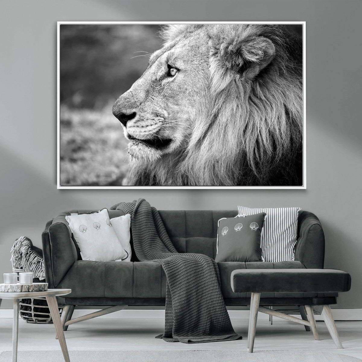 African Lion Wall Art Canvas Print – Majestic Wildlife