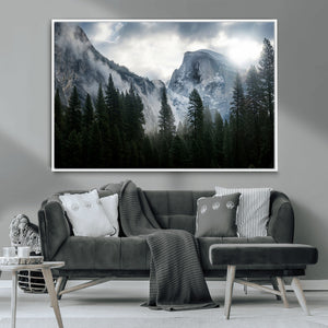 Yosemite National Park El Capitan Foggy Mountain Wall Art |