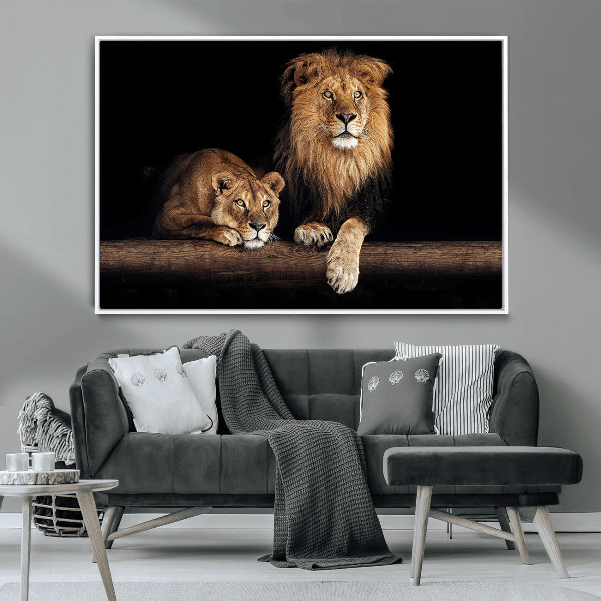 Lion Canvas Wall Art – Majestic Animal Print Artwork for
