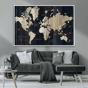 World Map Canvas Print – Detailed Map of the World Wall Art