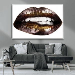 Close Up Lips Wall Art Canvas Print