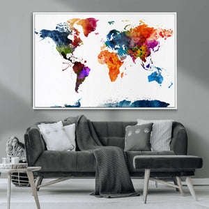 World Map Canvas Print – Detailed Map of the World Wall Art