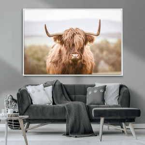 Scottish Serene Highland Cow Canvas Wall Art – Serene