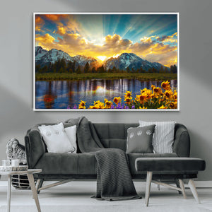 Grand Teton Park Sunrise Wall Art – Vibrant Landscape Canvas