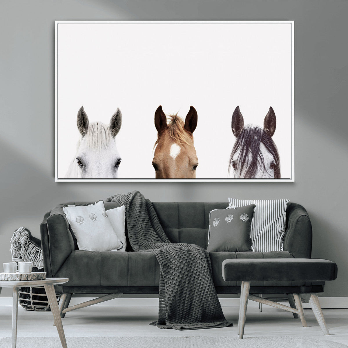 Horse Prints Set, Set of 3 Horse Wall Art, Horses Portraits,