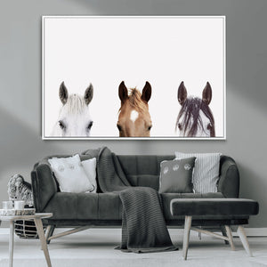 Horse Prints Set, Set of 3 Horse Wall Art, Horses Portraits,