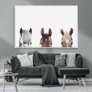 Horse Wall Art - Minimalist Horse Triptych Wall Art – Modern