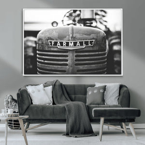 Vintage Farmall Tractor Wall Art Canvas Print, Rustic