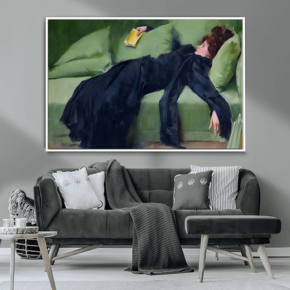 Decadent Girl by Ramon Casas Wall Art Canvas Print, Framed