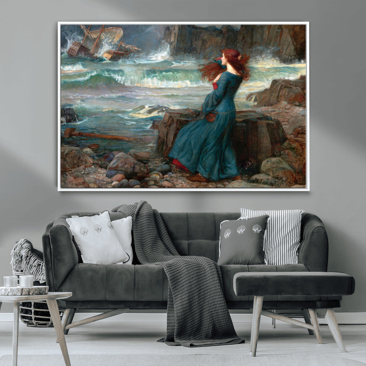 Miranda by the Shore Wall Art Canvas Print – Tempest Scene